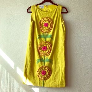 Vintage Yellow Flower Dress